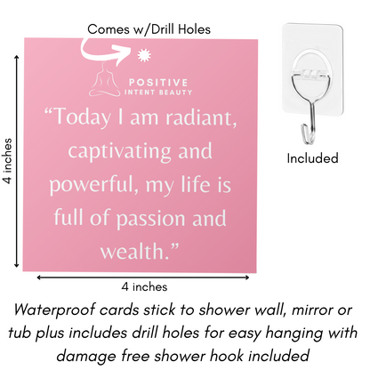 Self Care Shower Affirmation Cards [Waterproof] - Positive Intent Beauty