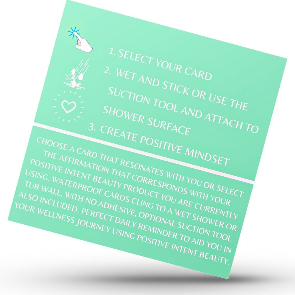 Self Care Shower Affirmation Cards [Waterproof] - Positive Intent Beauty